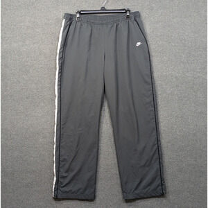Nike Track Pants Womens Large Windbreaker Lined Pull On FitDry Side Stripe